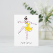 Art Deco Dancer Briefkaart (Staand voorkant)