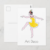 Art Deco Dancer Briefkaart (Voorkant / Achterkant)