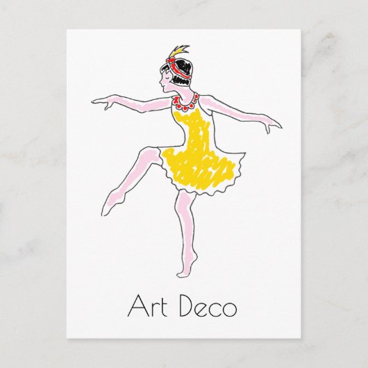 Art Deco Dancer Briefkaart (Voorkant)