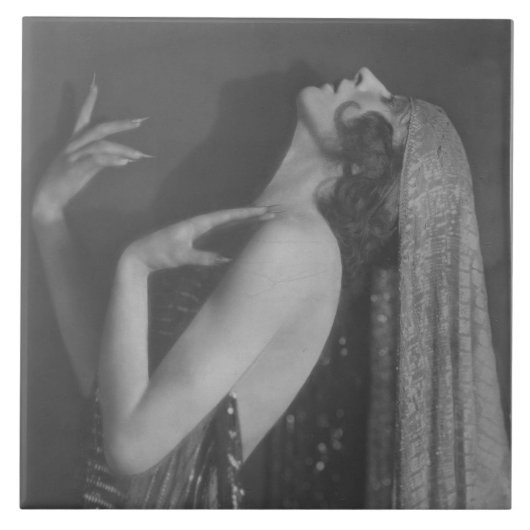 Art Deco Dancer Kyra #1 Keramische Tegel Tegeltje (Voorkant)