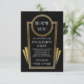 Art Deco Dank je wel 20s Trouwkaart Bedankkaart (Staand voorkant)