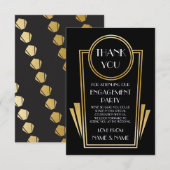 Art Deco Dank je wel 20s Trouwkaart Bedankkaart (Voorkant / Achterkant)