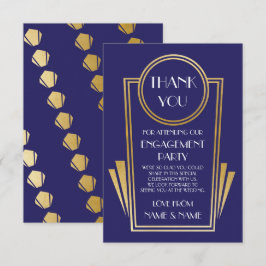 Art Deco Dank je wel 20s Trouwkaarten Kaart