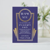 Art Deco Dank je wel Trouwkaarten voor verloving j Kaart (Staand voorkant)