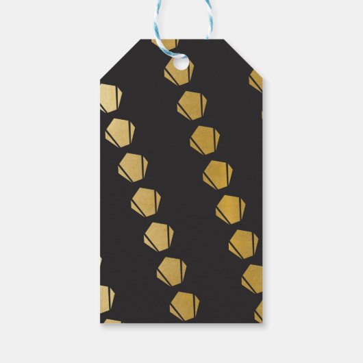 Art Deco Dank u 20s Labels Zwart Goud Bruiloft Cadeaulabel (Achterkant)