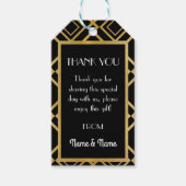 Art Deco Dank u Labels Gouden Labels Bruiloft Cadeaulabel (Voorkant)