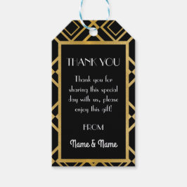 Art Deco Dank u Labels Gouden Labels Bruiloft Cadeaulabel