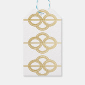 Art Deco Dank u Labels Wit Goud Bruiloft Cadeaulabel (Achterkant)
