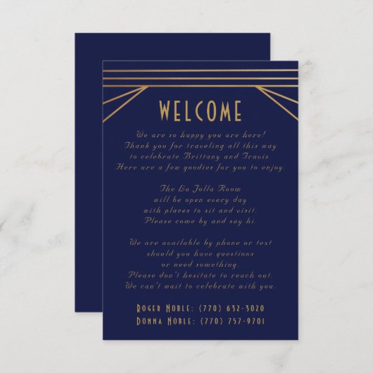 Art Deco Dank u Nota Kaarten (Voorkant / Achterkant)