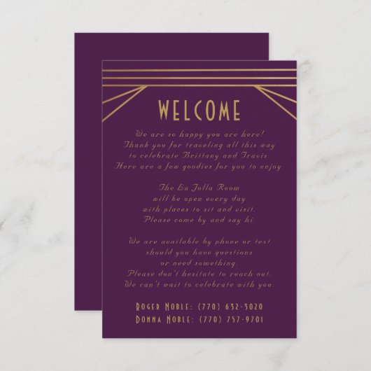 Art Deco Dank u Nota Kaarten (Voorkant / Achterkant)