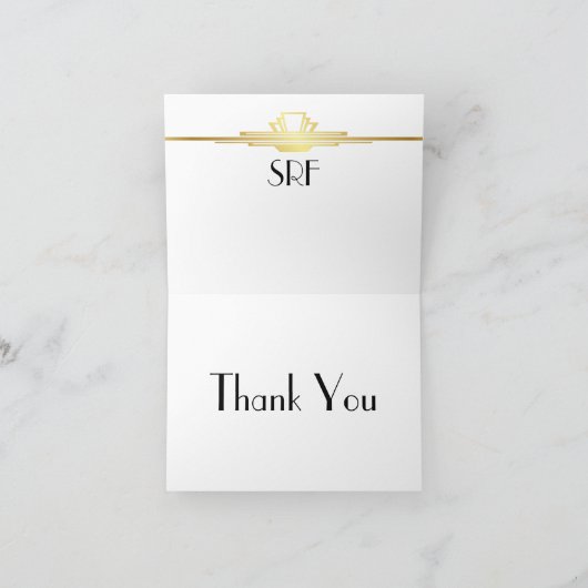 Art Deco Dank u of opmerking Kaart (Binnen)