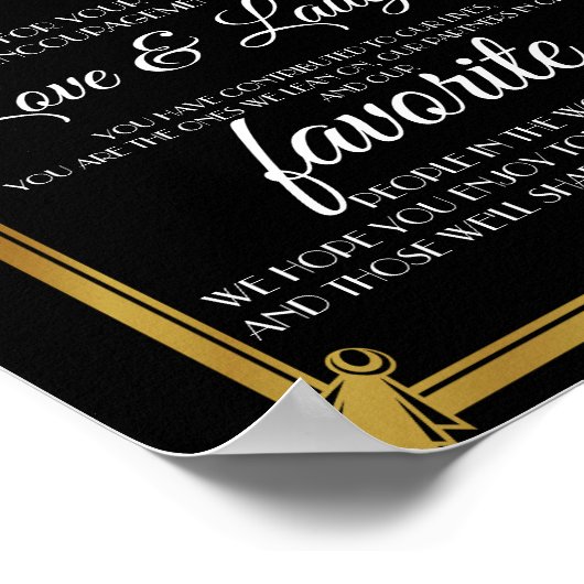 Art deco Dank u Poster (Hoek)