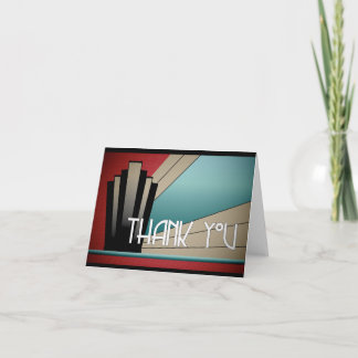 Art Deco Dank u wel Bedankkaart