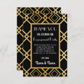 Art Deco Dankjewel Verlovings- en Trouwkaarten Kaart (Voorkant / Achterkant)