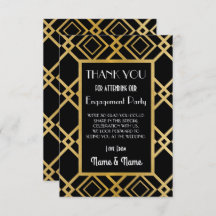 Art Deco Dankjewel Verlovings- en Trouwkaarten