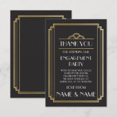 Art Deco Dankjewel Verlovings Huwelijkskaarten Kaart (Voorkant / Achterkant)