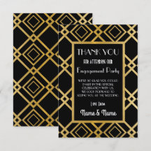 Art Deco Dankjewel Verlovings Huwelijkskaarten