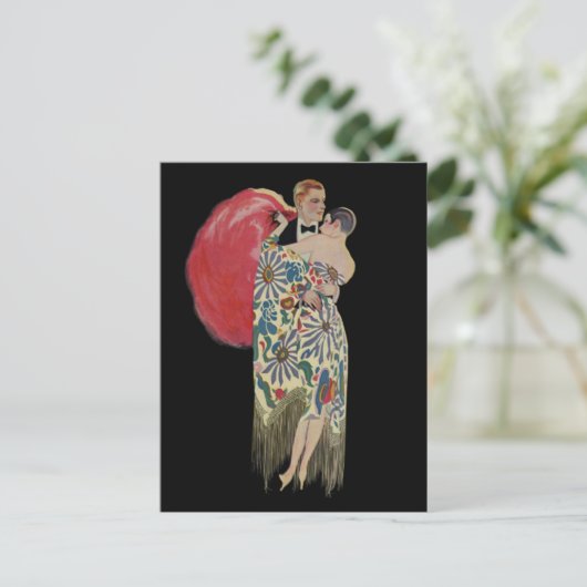 Art Deco-dansen,  liefde en Romance Briefkaart (Staand voorkant)