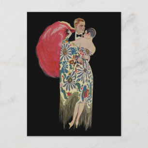 Art Deco-dansen,  liefde en Romance Briefkaart
