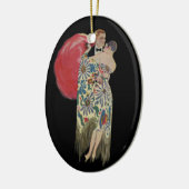 Art Deco-dansen,  liefde en Romance Keramisch Ornament (Links)