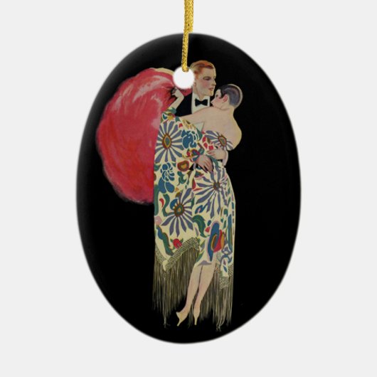 Art Deco-dansen,  liefde en Romance Keramisch Ornament (Voorkant)
