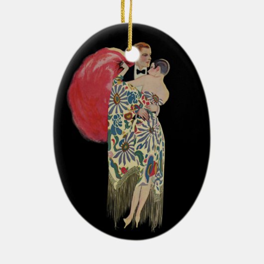 Art Deco-dansen,  liefde en Romance Keramisch Ornament (Achterkant)