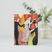 Art Deco Dansende Paren 1920 Balzaal Briefkaart (Staand voorkant)