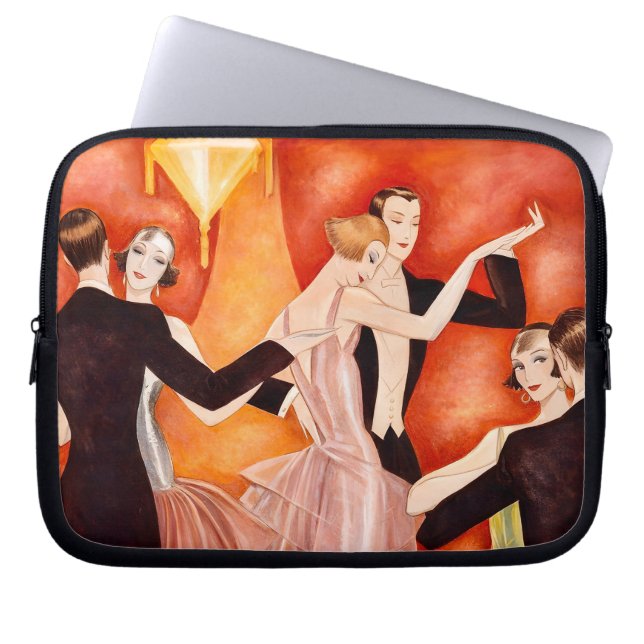 Art Deco Dansende Paren 1920 Balzaal Laptop Sleeve (Voorkant)