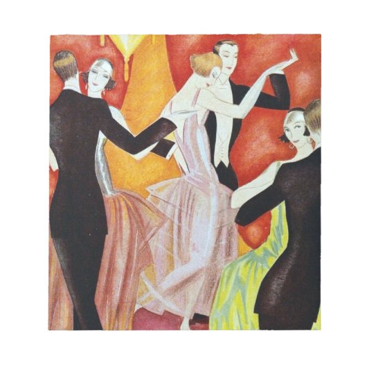 Art Deco Dansende Paren 1920 Balzaal Notitieblok (Voorkant)