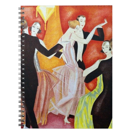 Art Deco Dansende Paren 1920 Balzaal Notitieboek (Voorkant)
