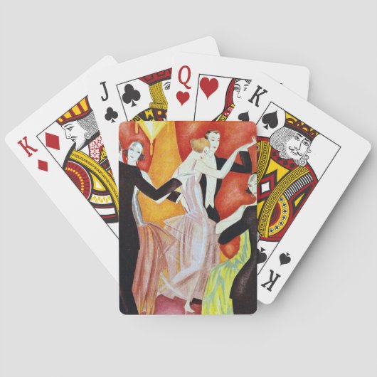 Art Deco Dansende Paren 1920 Balzaal Pokerkaarten (Achterkant)