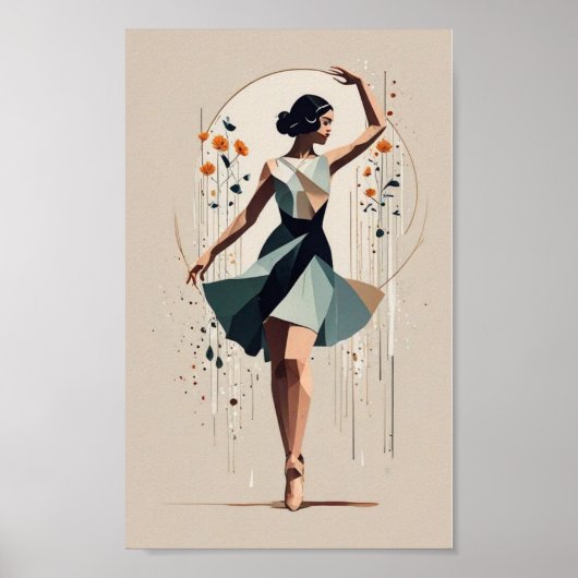 Art Deco danser meisje Poster (Voorkant)