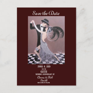 Art Deco-dansers, sla de datum op, Briefkaart