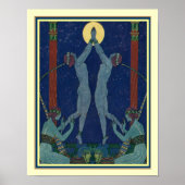 Art Deco "Danses de Jadis" door George Barbier Poster (Voorkant)