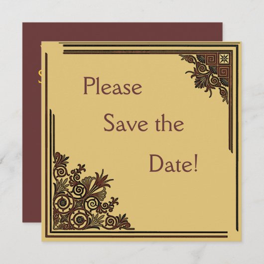 Art Deco De datumkaarten opslaan Save The Date (Voorkant / Achterkant)