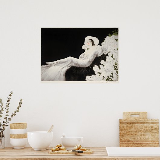 Art Déco, de lossom van de liefde Poster (Keuken)