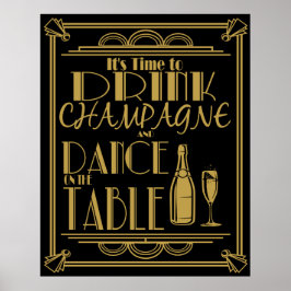 Art Deco De tijd om champagne te drinken Poster