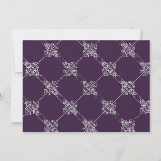 Art Deco Decadence | Paarse en Silver Filigree Save The Date (Achterkant)