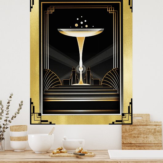 Art Deco Decadence Poster. Poster (Keuken)