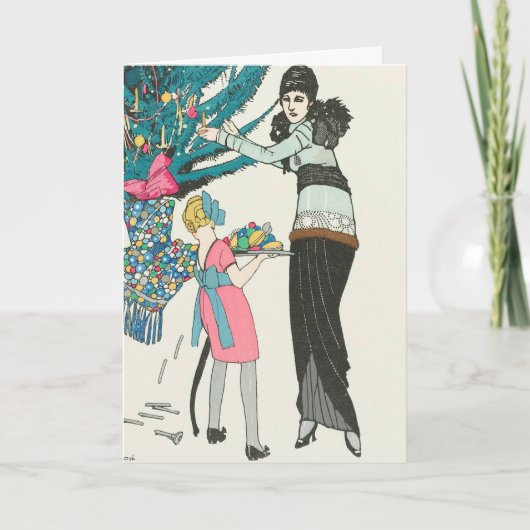 Art Deco Decorate the Tree Kerstkaart Programma (Voorkant)