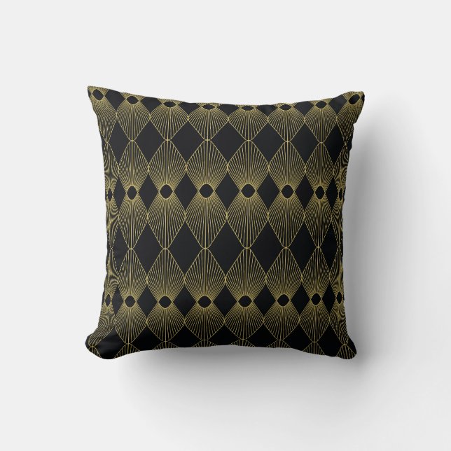 Art Deco Decoratie Naadloos Patroon Kussen (Voorkant)
