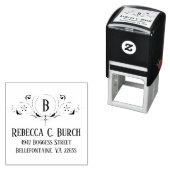 Art Deco decoratieve wervelingen retouradres | Zelfinktende Stempel (In situ)