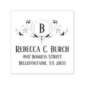 Art Deco  decoratieve wervelingen retouradres | Zelfinktende Stempel (Design)