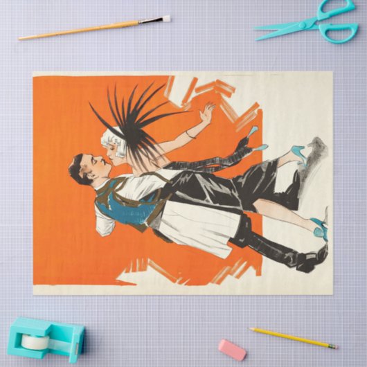 Art Deco Decoupage Flapper 1920's Decoupage Tissuepapier (Craft)