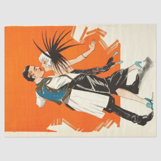 Art Deco Decoupage Flapper 1920's Decoupage Tissuepapier (Voorkant)