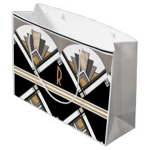 Art Deco Delight Patroon Gepersonaliseerde Initiaa