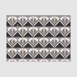Art Deco Delight Patroon Gepersonaliseerde Initiaa Tissuepapier