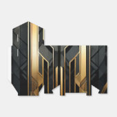 Art Deco Delights: Geometrisch in Goud & Zwart Bedankdoosjes (Uitgevouwen)