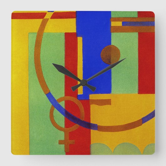 Art Deco Design #12 in Emporio Moffa Vierkante Klok (Voorkant)