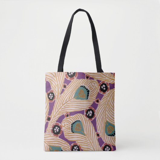 Art Deco Design #1Peacock Feathers Tote Bag (Voorkant)